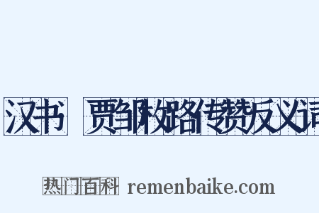 汉书·贾邹枚路传赞反义词是什么意思的图片